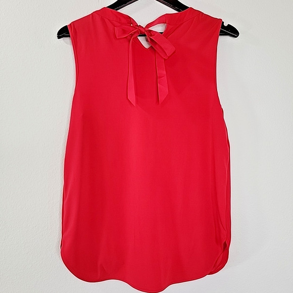 41 Hawthorn Red Sleeveless Blouse Women’s Medium Tie Back Layered Tank Top - Picture 5 of 8